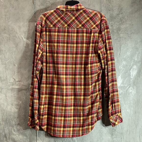 COASTAORO Men's Orange Sunsesta Long-Sleeve Button-Up Flannel Shirt SZ M - Picture 2 of 8